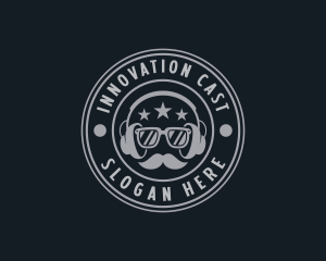 Hipster Podcast Gentleman logo design