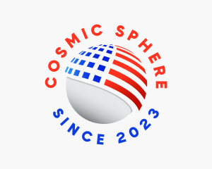 American Flag Sphere logo design