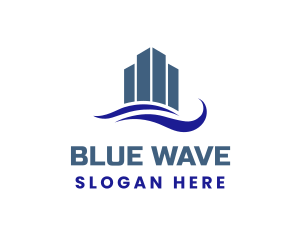 Blue Wave Building logo design