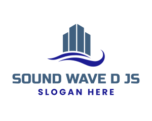 Blue Wave Building logo design