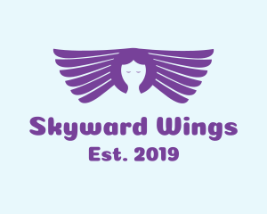 Violet Wings Head logo design