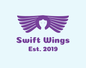 Violet Wings Head logo design