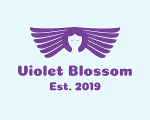 Violet Wings Head logo design