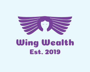 Violet Wings Head logo design