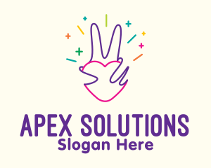 Colorful Optimistic Hand logo design