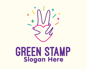 Colorful Optimistic Hand logo design