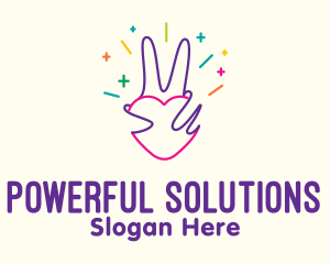 Colorful Optimistic Hand logo design