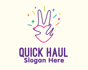 Colorful Optimistic Hand logo design