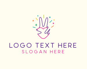 Colorful Optimistic Hand logo