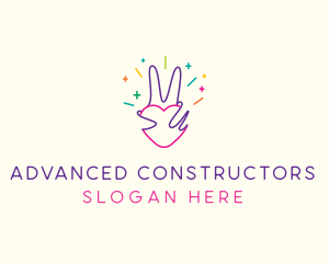 Colorful Optimistic Hand logo design