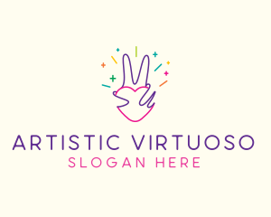 Colorful Optimistic Hand logo design