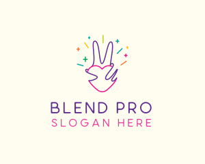 Colorful Optimistic Hand logo design