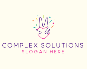 Colorful Optimistic Hand logo design