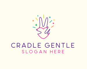 Colorful Optimistic Hand logo design