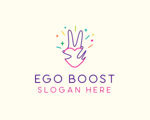 Colorful Optimistic Hand logo design