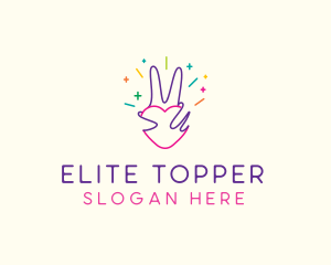 Colorful Optimistic Hand logo design