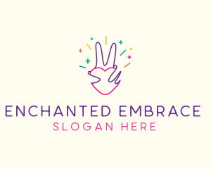 Colorful Optimistic Hand logo design