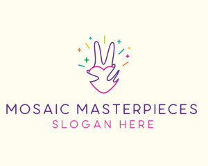 Colorful Optimistic Hand logo design