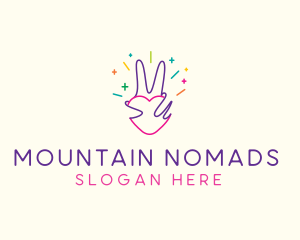 Colorful Optimistic Hand logo design