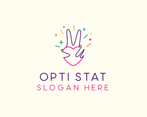 Colorful Optimistic Hand logo design