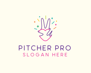 Colorful Optimistic Hand logo design