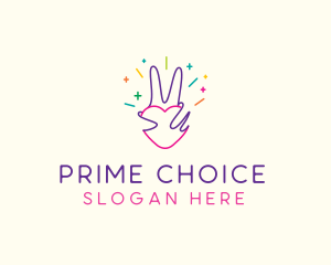 Colorful Optimistic Hand logo design