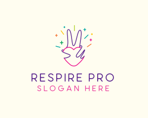 Colorful Optimistic Hand logo design