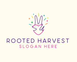 Colorful Optimistic Hand logo design