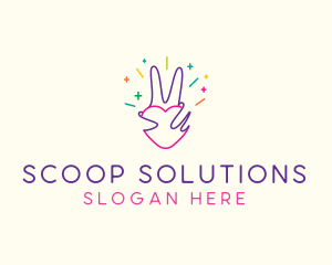 Colorful Optimistic Hand logo design