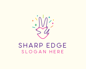 Colorful Optimistic Hand logo design