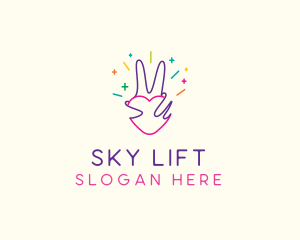 Colorful Optimistic Hand logo design