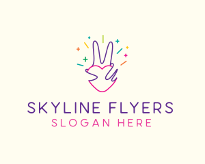 Colorful Optimistic Hand logo design