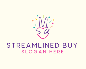 Colorful Optimistic Hand logo design