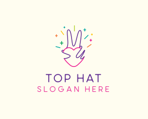 Colorful Optimistic Hand logo design