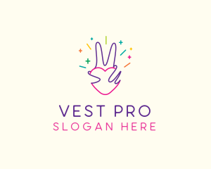 Colorful Optimistic Hand logo design