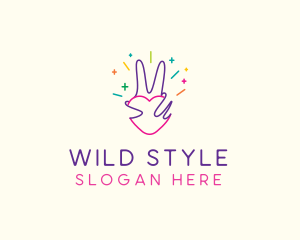 Colorful Optimistic Hand logo design