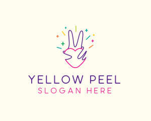 Colorful Optimistic Hand logo design