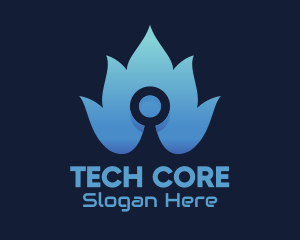 Blue Fire Tech logo design