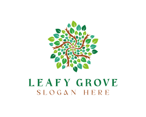 Leafy Star Tree logo design