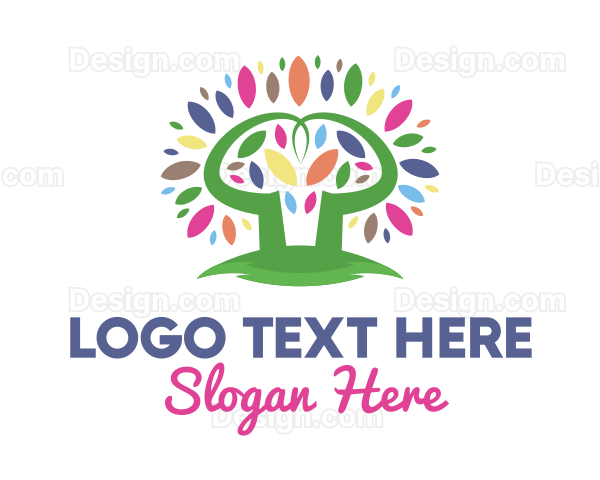 Colorful Tree Leaves Logo