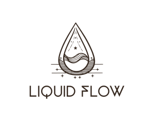 Spiritual Water Drop Liquid logo design