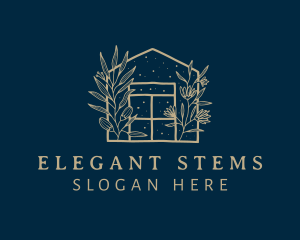 Floral House Stem  logo design