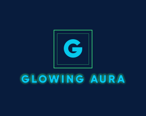 Glowing Neon Tech Startup  logo design