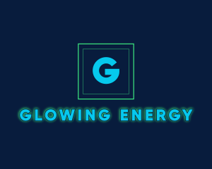 Glowing Neon Tech Startup  logo design