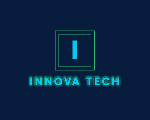 Glowing Neon Tech Startup  logo design
