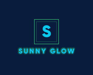 Glowing Neon Tech Startup  logo design