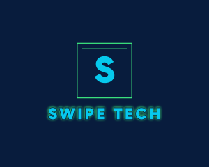 Glowing Neon Tech Startup  logo design