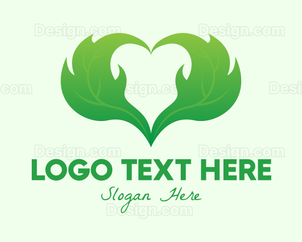 Green Organic Heart Logo