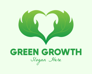 Green Organic Heart logo design