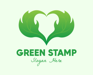 Green Organic Heart logo design